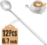 12 Pcs Teaspoons Set, 6.7 Inch Tea Spoons Long Handle, Stirring Spoons, Small Teaspoons, Food Grade Stainless Steel Spoons, Long Spoons for Stirring, Metal Espresso Spoons, Coffee Bar Accessories