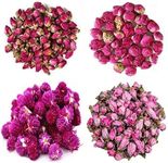 TooGet Dried Flowers Natural Flowers Includes Red Rose Flowers, Peony Ball, Gomphrena globosa, Peach Flowers, Edible Flower Kit for Soap Making Supplies, Also for All Kinds of Flower Crafts