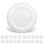 JULLISON 20 Packs 6 Inch LED Low Profile Recessed & Surface Mount Disk Light, Round, 15W, 900 Lumens, 5000K Day Light White, CRI80, Driverless Design, Dimmable, Energy Star, ETL Listed, White