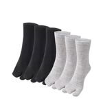 Eforwest Flip Flop Socks Tabi Split Toe Socks Elastic Cotton Tabi Socks for Men Women, 6 Pairs-black/Grey, One Size