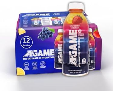 A-GAME Sports Drink, Strawberry Lemonade, The Ultimate Hydration Sports Beverage for Athletes, 8 Essential Vitamins including B, C, & E plus Natural Sea Salt Electrolytes, All Natural Flavors & Sweeteners, Gluten Free, 16.9 Fl Oz (Pack of 12)
