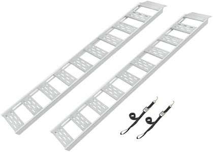 CARGOSMART Aluminum Straight Fixed Ramp with Treads (2pk) - Easily and Safely Load and Unload Light Equipment, Lawn Tractors, ATVs and More, 1,250 lb. Capacity, 12" W x 78" L