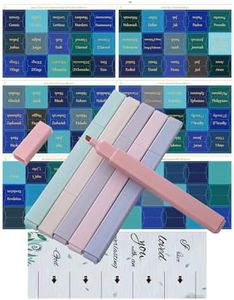 kinleed Bible Tabs highlighter combination,75 Tabs 6 Packs a variety of colors Aesthetic Highlighters Pens,Laminated Bible Tabs for Women and Men,Bible Index Tabs,Bible Labels(Blue and gold)