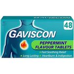 Gaviscon Heartburn and Indigestion Relief Peppermint Flavour Tablets, Pack Of 48