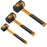 BOOSDEN Rubber Mallet Set, 3-Pack Rubber Mallet Hammer 10 oz 20 oz and 36 oz, Rubber Hammer with Hook, Mallet Hammer with Solid Head & Ergonomic Grip Handle, Soft Face Hammer for Flooring, Woodworking