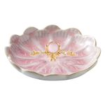 Jewelry Dish - Versatile Trinket Dish, Ring Dish, Small Jewelry Plates for Earring Necklace Bracelet, Decorative Jewelry Tray Perfect for Women - Ideal for Engagement, Sister Gifts, and More - Pink