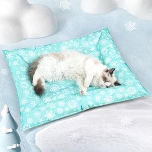 Pawtasy Tapis Rafraichissant pour Chien et Chats Tapis Refroidissement Gel Non Toxique Tapis Refrigerant pour Animaux de Compagnie Tapis Fraicheur Chien Chat S 56 x 66 cm
