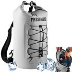 Freshmula Cooler Backpack Insulated Waterproof Dry Bag for Camping, Hiking ,Fishing ,Boating ,Kayaking ,Rafting ,20Liter Size Can Carry 25cans (Gray)