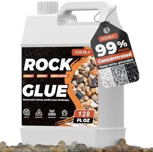 128oz Rock Glue for Landscaping, Premium Pea Gravel Glue & Mulch Glue for Landscaping, Strong Landscape Rock Glue with Weather-Resistant Formula, Fast-Drying Pet-Safe Adhesive Locks Pebbles, Bark