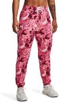 Under Armour Women's Women's UA Rival Terry Printed Joggers Sweatpants Pace Pink White Jogger, Pink, Medium