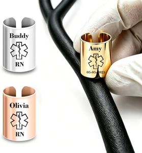 Personalized Stethoscope Name Tag - Stainless Steel Engraved ID Charm