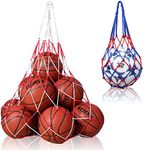 suchkawe 2Pcs for Basketball Carrying Net Bag, Nylon Mesh Ball Bag, Large Volleyball Rug Ball Football Soccer Mesh Storage Sports Equipment Carrying Bag(1 large for 10-15 balls and 1 small for 1 ball)