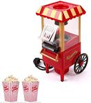 Electric Popcorn Maker Machine, Retro Red Design, Fat Free for Home, Party, Cinema Kids, Friends, Family Creative Gifts