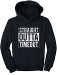 TeeStars - Straight Outta Timeout Funny Toddler Hoodie 2T Black