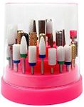 Fightart Nail Drill Bits Holder Stand Displayer Organiser Container 48 Holes Manicure Tools Acrylic Cover