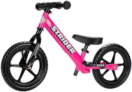 Strider - 12 Sport Kids Balance Bike, No Pedal Training Bicycle, Lightweight Frame, Flat-Free Tires, For Toddlers and Children Ages 18 Months to 5 Years Old, Pink