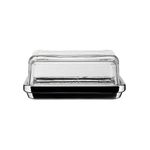 Alessi Es03-Design Butter Dish with Lid Glass, Mirror Polished, Steel