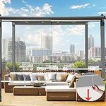 UTOYA Cordless Exterior Roller Shades Outdoor Blinds, Transparent PVC Plastic Roller Up Patio Sunshade For Doors, Gazebo, Porch, Balconies,customizable (Color : Clear, Size : 5' W x 14' L)