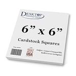 White Cardstock Squares - Square Card Stock Paper - Thick 80lb Cover - For Spin Art Refill, Scrapbooking, Invitations, & Crafts (6" x 6", 100 Pack)