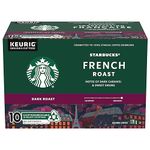 STARBUCKS French Roast Dark Roast Ground Coffee K-CUP Pods 10 ct Box