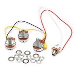 SAPHUE Bass Wiring Harness Prewired Kit 250K Big Pots 2 Volume 1 Tone For Jazz Bass Electric Guitar Parts