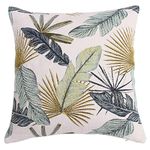 Yeiotsy Pillow Case, Decorative Tropical Leaf Throw Pillow Cover Heavy Fabric Jacquard Chenille (Yellow, 18 x 18 Inches)