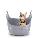 Litter Genie Cat Litter Box | Made with Flexible, Soft Plastic | Features High-Walls and Handles for Privacy and Portability | Compatible with The Litter Genie and LitterLocker Litter Box Hood.