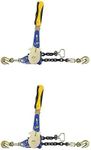 Mytee Products 2 Pack 5/16"-3/8" Easy Ratchet Chain Binder with Grab Hooks & 5400 lbs WLL - Heavy Duty Tie Down Ratchet Load Binder for Flatbed Trailers & Trucks