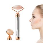 PAGALY Vibrating Rose Face Roller and Eye Press Automatic Facial Vibrate face massager for women