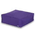 Kosiproducts Bean Bag Floor Cushion Square BeanBag Pillow Outdoor Indoor Garden Chair Seat slab kids 60cm x 60cm family patio indoor 10cm & 20cm Thick [Purple, 20CM]