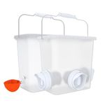 Automatic Chicken Feeder and Waterer Set Chicken Feed Bucket with 3 Feeders Ports Poultry Waterer Water Cups