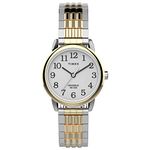 Timex Easy Reader 25mm Stainless Steel Expansion Band Watch with Perfect Fit (Model: TW2V059009J) Two-Tone/White