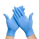 CUREPACK Pure Nitrile Gloves (Pack of 100) Powder Free Gloves, Disposable, Non Tearable (Blue) (Large)