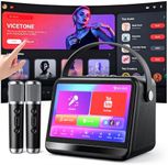 Karaoke Machine with Lyrics Display, Portable Bluetooth Speaker with 7 inch HD Touch Screen, WiFi Karaoke Player with 2 Wireless Mics for Home Party Family Gathering Birthday Gifts