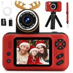 Kids Camera, Birthday Gifts for Boys and Girls Age 3-8,Video Recorder for Kids 8-12,Childrens Digital Camcorder for vlogging Portable Kids Selfie Camera with 32GB SD Card Green