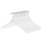 Nature Smile High Grade Solid Lotus Wooden Hangers - 10 Pack - Wood Shirt Hangers,Wedding Bridesmaids Dresses Hanger, Coat Jacket Clothes Hangers,With Extra Smooth Finish, 360 Degree Swivel Hook (White)