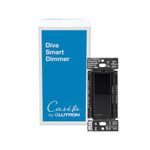 Lutron Diva Smart Dimmer Switch for Caséta Smart Lighting | No Neutral Wire Required | DVRF-6L-BL | Black