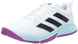 adidas Womens Court Team Bounce 2.0 Indoor, White/Black/Purple Burst, 8.5