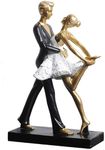 CINY Affectionate Couple Art Resin Statues, Double dance Figurines, Resin Home Desktop Ornament, Wedding Anniversary Sculptures for Women Men, Abstract