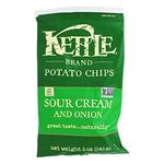 Kettle Foods, Potato Chips, Sour Cream and Onion, 1 x 5 oz (142 g)