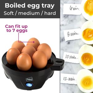 Neo 3-in-1 Electric Egg Cooker – Boiler, Poacher & Omelette Maker, Black/Silver