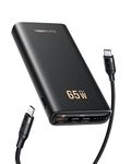 VEEKTOMX 65W Laptop Power Bank, 20000mAh Fast Charging Portable Charger Extra 100W (5ft) USB C to C Charging Cable with PD 3.0 & QC 3.0 Compatible with MacBook/iPhone/Samsung/Steam Deck/Tablet/DJI