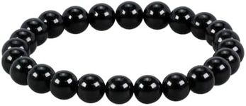 8mm Natural Gemstones Round Beads Energy Power Crystal Chakra Reiki Healing Elastic Stretch Bracelet 7 Inch Unisex, 7 inches, crystal