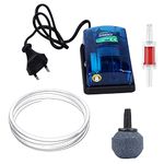 Jainsons Pet Products Basic Aquarium Oxygen Air Pump Motor Beginner Kit Set for Fish Tank and Aquarium with Air Pump, 1 Air Stone and 1 Meter Pipe, 1 Non Return Check Valve