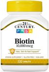 21st Century Biotin Tablets, 10,000 mcg, 120 Count