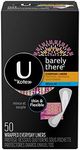 U by Kotex Barely There Liners, Light Absorbency, Regular, Fragrance-Free, 50 Count