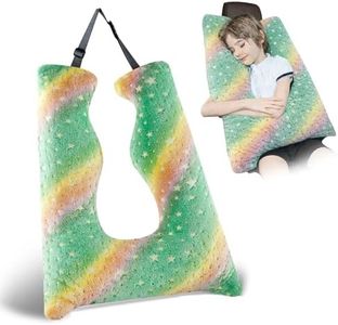FAIORD Car Pillow for Kids Travel Pillow with Adjustable Strap,Children Neck Pillow for Car Headrest to Support Head and Body Road Trip Essentials (Green)