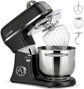 ZACME 7 Quart Stand Mixer Aluminum Die Casting, 650W 12 Speed Tilt-Head Kitchen Electric Stand Mixer, Household Food Mixer with Stainless Steel Bowl, Dough Hook, Whisk and Beater-Black