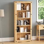 Vida Designs Corona Tall Bookcase, Solid Pine, Wood, Large