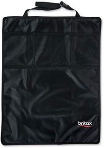 Britax Kick Mat Seat Protectors, 2-Pack | Water-Resistant + Machine Washable + Pocket Storage Organizer, Black